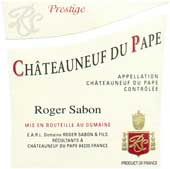 Wijn etiket - Châteauneuf-du-Pape ’Prestige’ - Roger Sabon (Rhône)