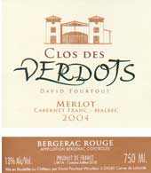 Wijn etiket - Clos des Verdots - Vignoble des Verdots (Bergerac)