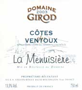 Wijn etiket - La Menuisière - Domaine Girod (Côtes du Ventoux)