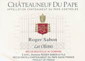 Wijn etiket - Châteauneuf-du-Pape ’Les Olivets’ - Roger Sabon (Rhône)