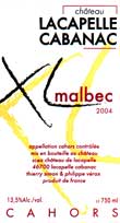 Wijn etiket - Malbec XL - Château Lacapelle Cabanac (Cahors)