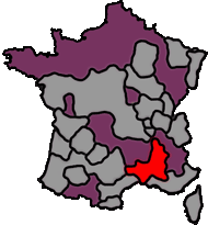 kaart Rhône wijnstreek